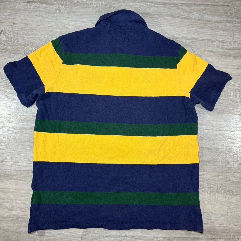Polo Ralph Lauren Striped Lions Crest Shirt Athletic Division Multicolor SZ  2XL